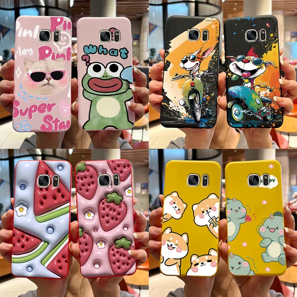 Coque silicone motif animal mignon pour Galaxy S7