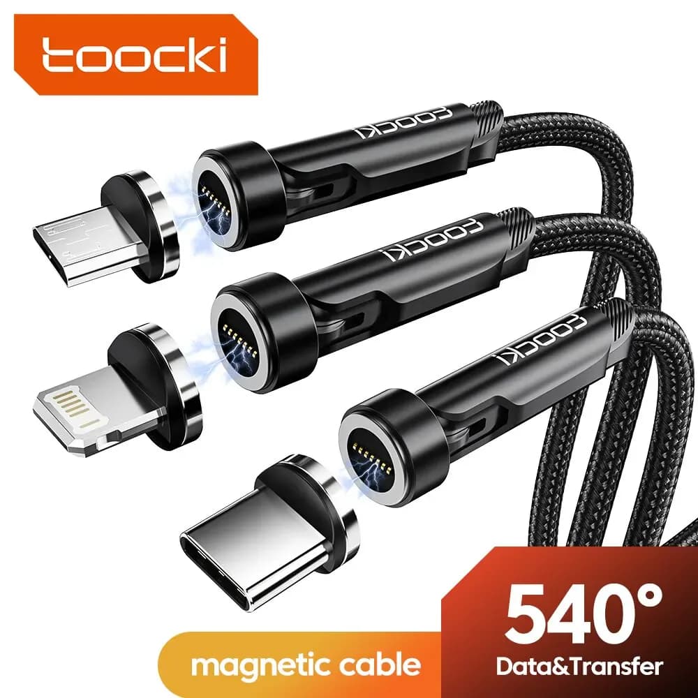 Toocki-Câble Micro USB/Type-C magnétique rotatif à 540 °