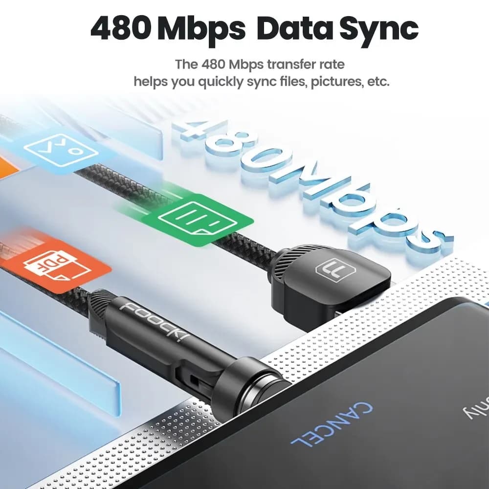 Toocki-Câble Micro USB/Type-C magnétique rotatif à 540 °
