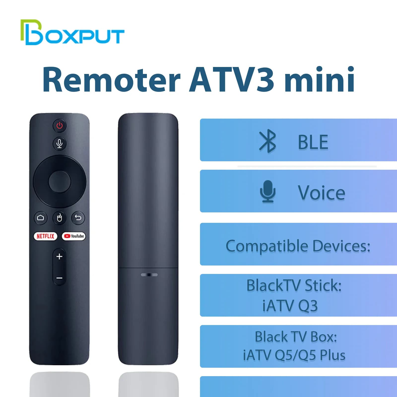 Télécommande vocale air mouse pour box Android iATV