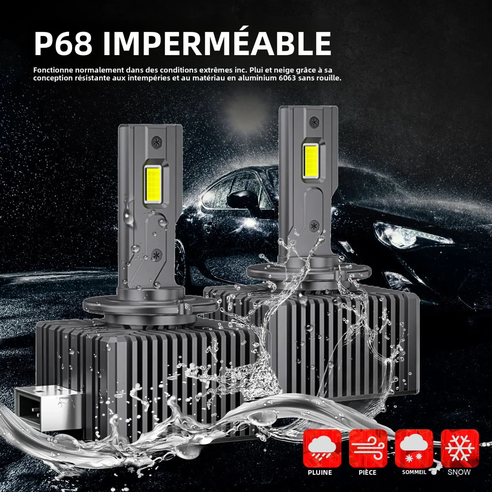 Phares LED D1S D3S HID D2S D4S D8S 70W, lampe automatique