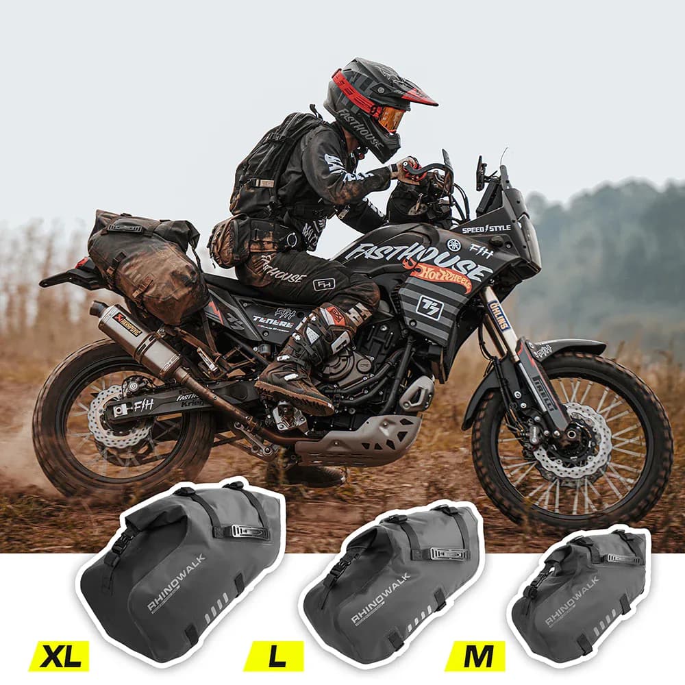 Rhinowalk sac de moto 100% étanche 18L/28L/48L grande