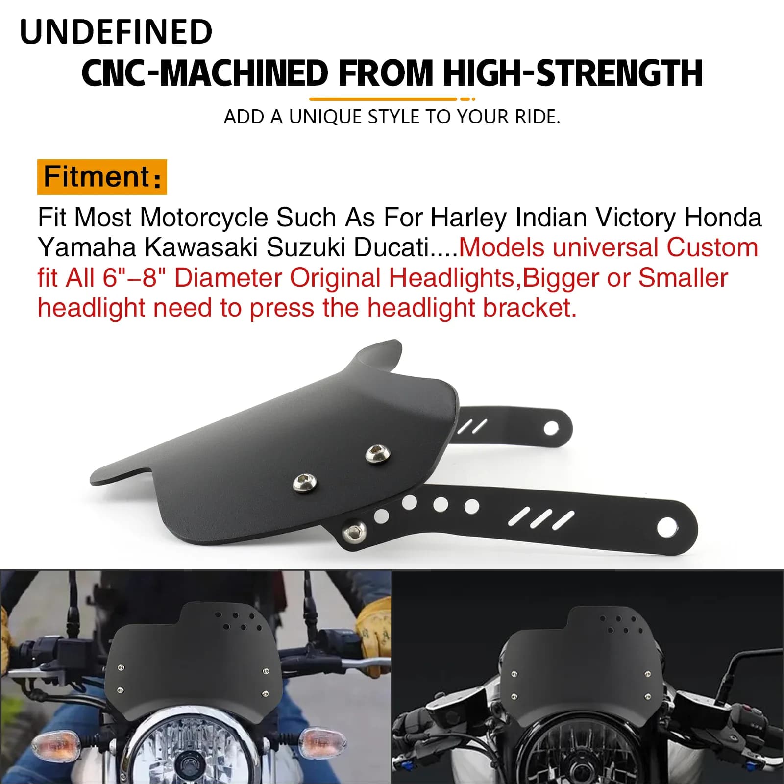 Déflecteur de vent universel pour pare-brise de moto, phare