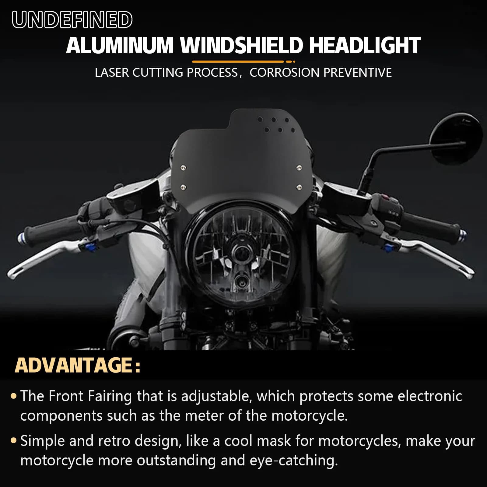 Déflecteur de vent universel pour pare-brise de moto, phare