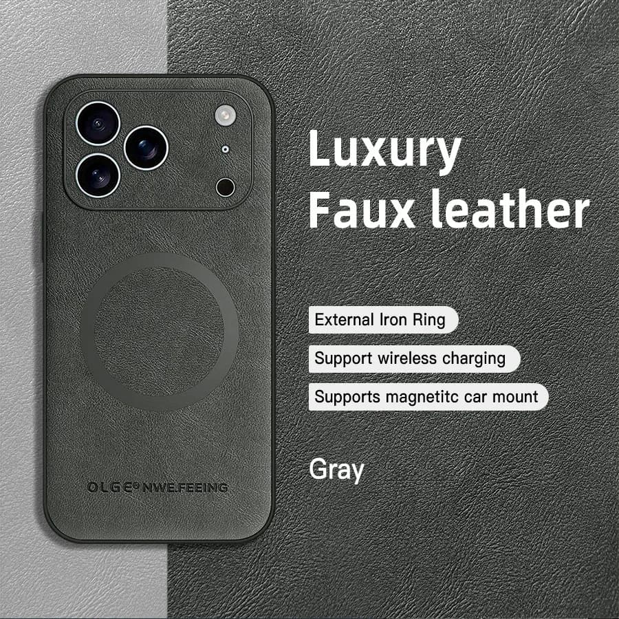 Étui en cuir de luxe MagSafe pour Apple iPhone 17 Pro Max
