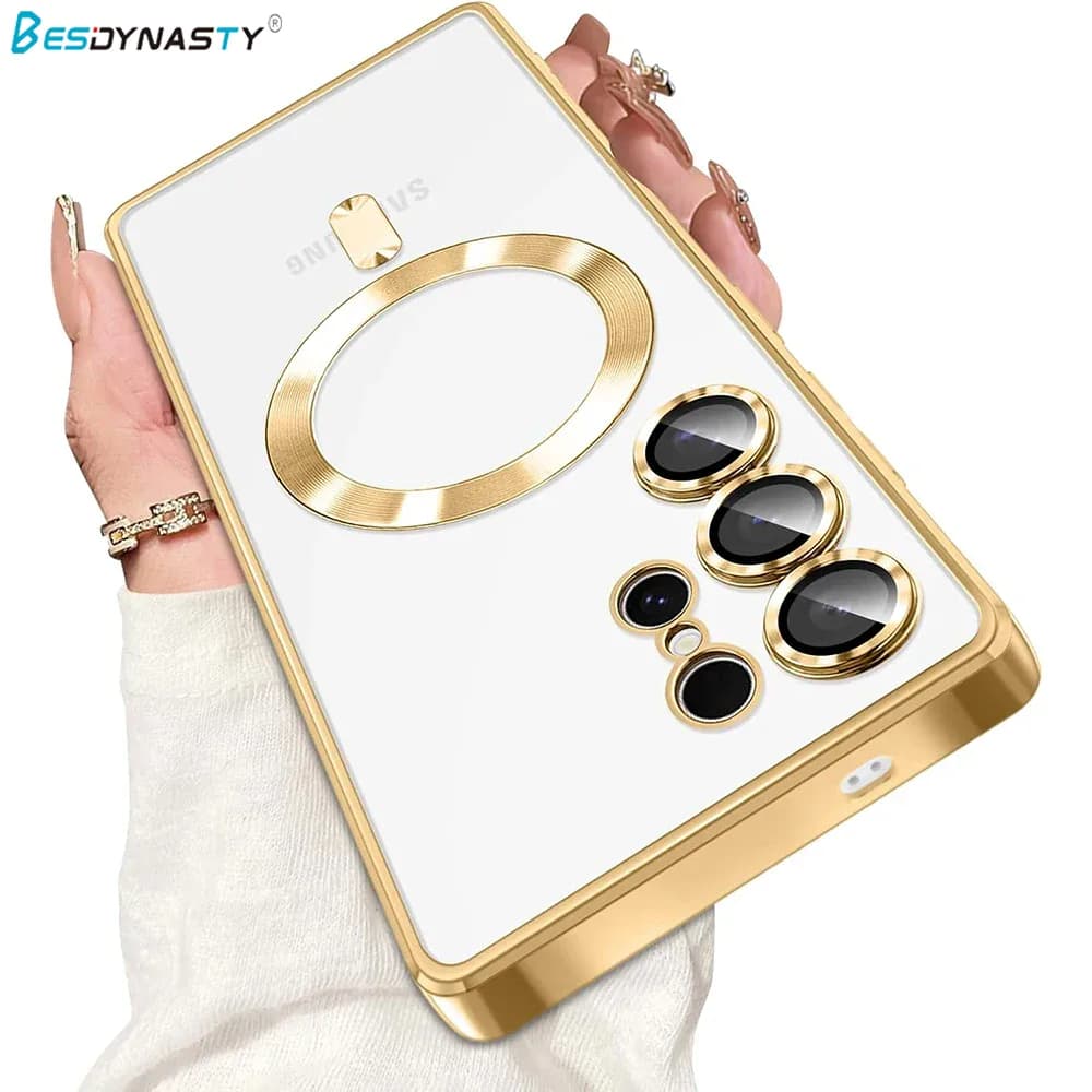 Coque magnétique givrée cadre électroplaqué Galaxy S