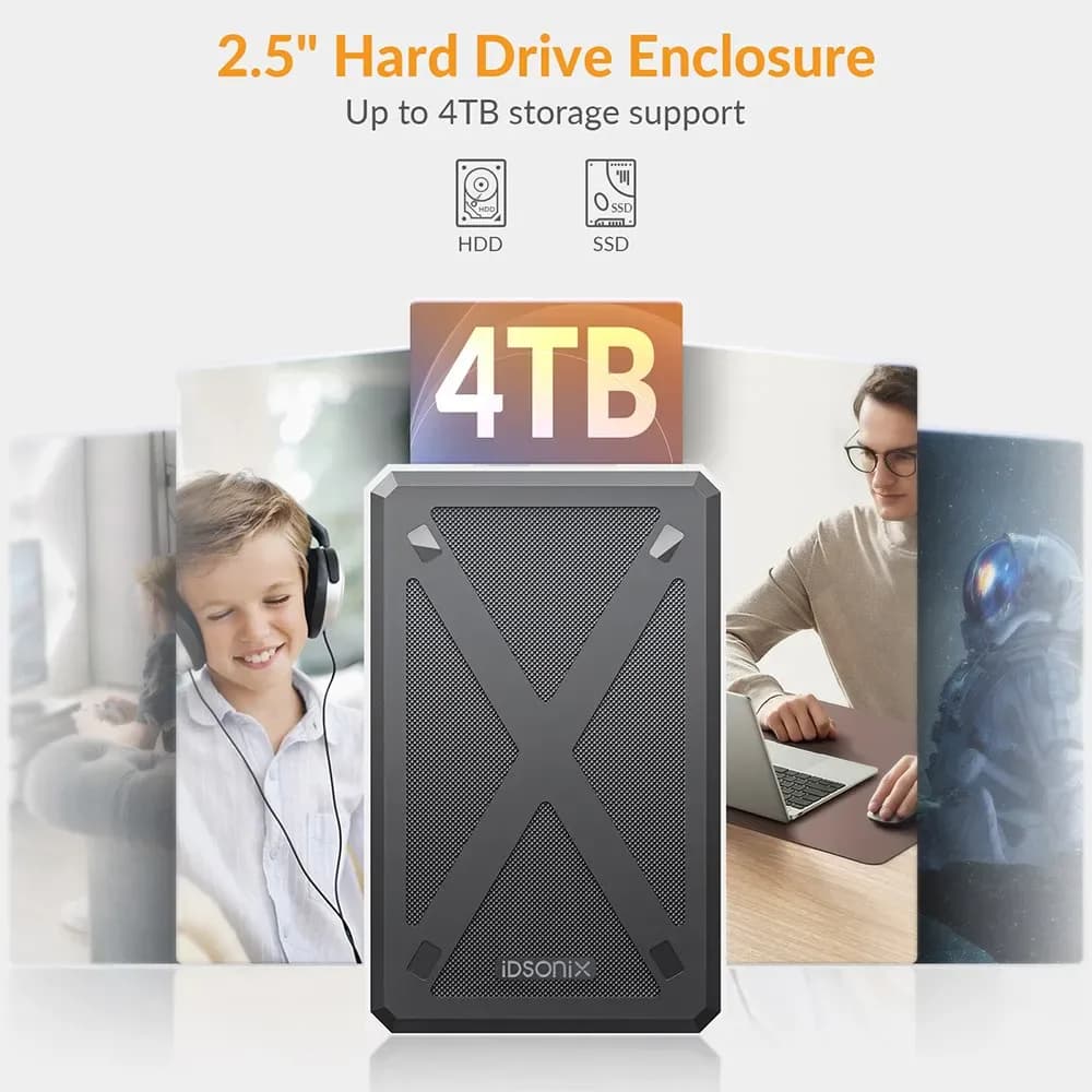 Boîtier de disque dur SATA 2, 5 pouces iDsonix USB 3.1 Type