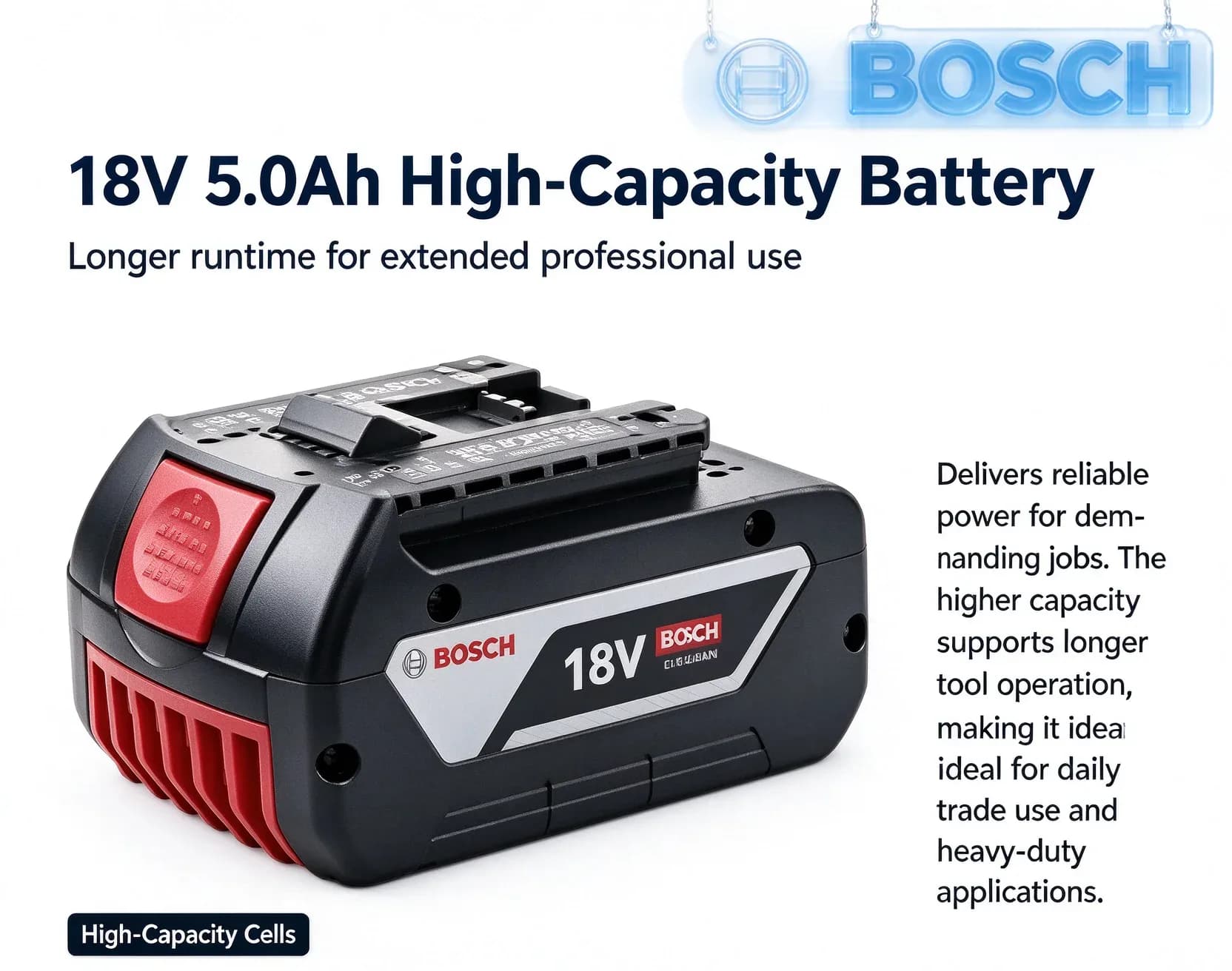 Bosch 18V 4.0Ah, batterie de remplacement Li-ion BAT609