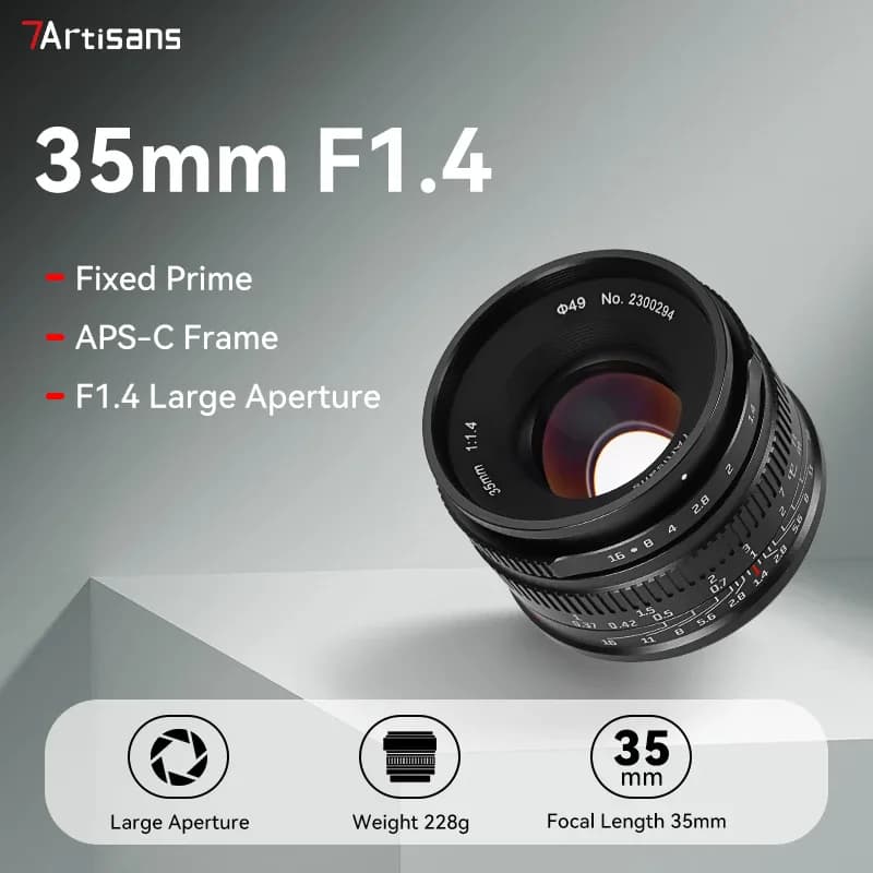 7artisans 35 mm F1.4 Mark II APS-C Objectif manuel à grande
