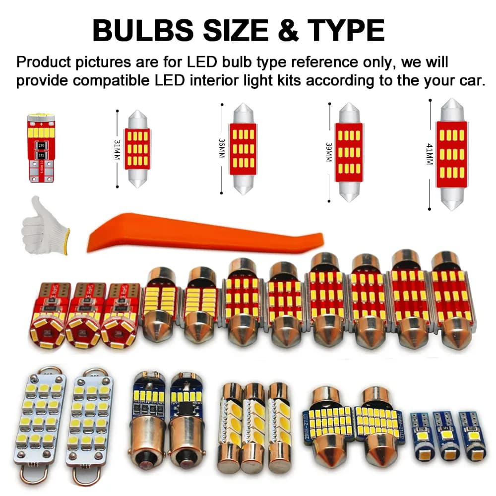 MDNG – Kit d'éclairage intérieur LED Canbus pour voiture