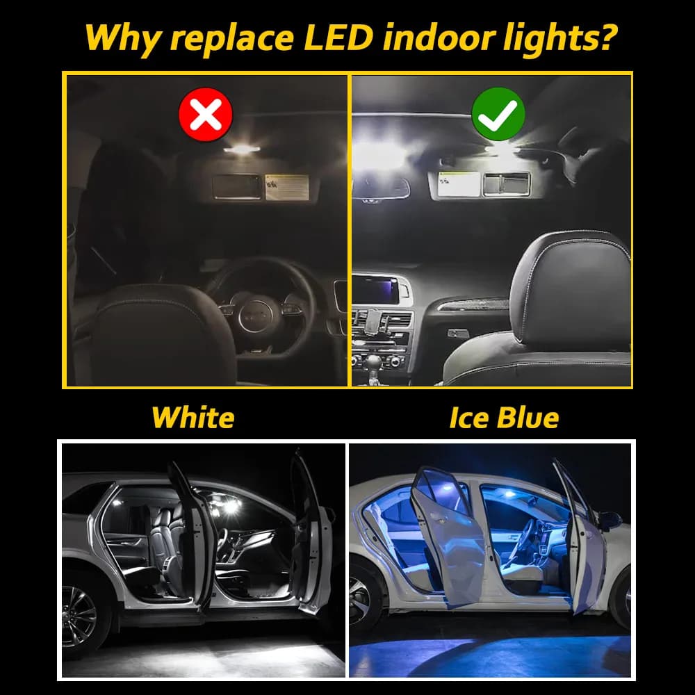 MDNG – Kit d'éclairage intérieur LED Canbus pour voiture