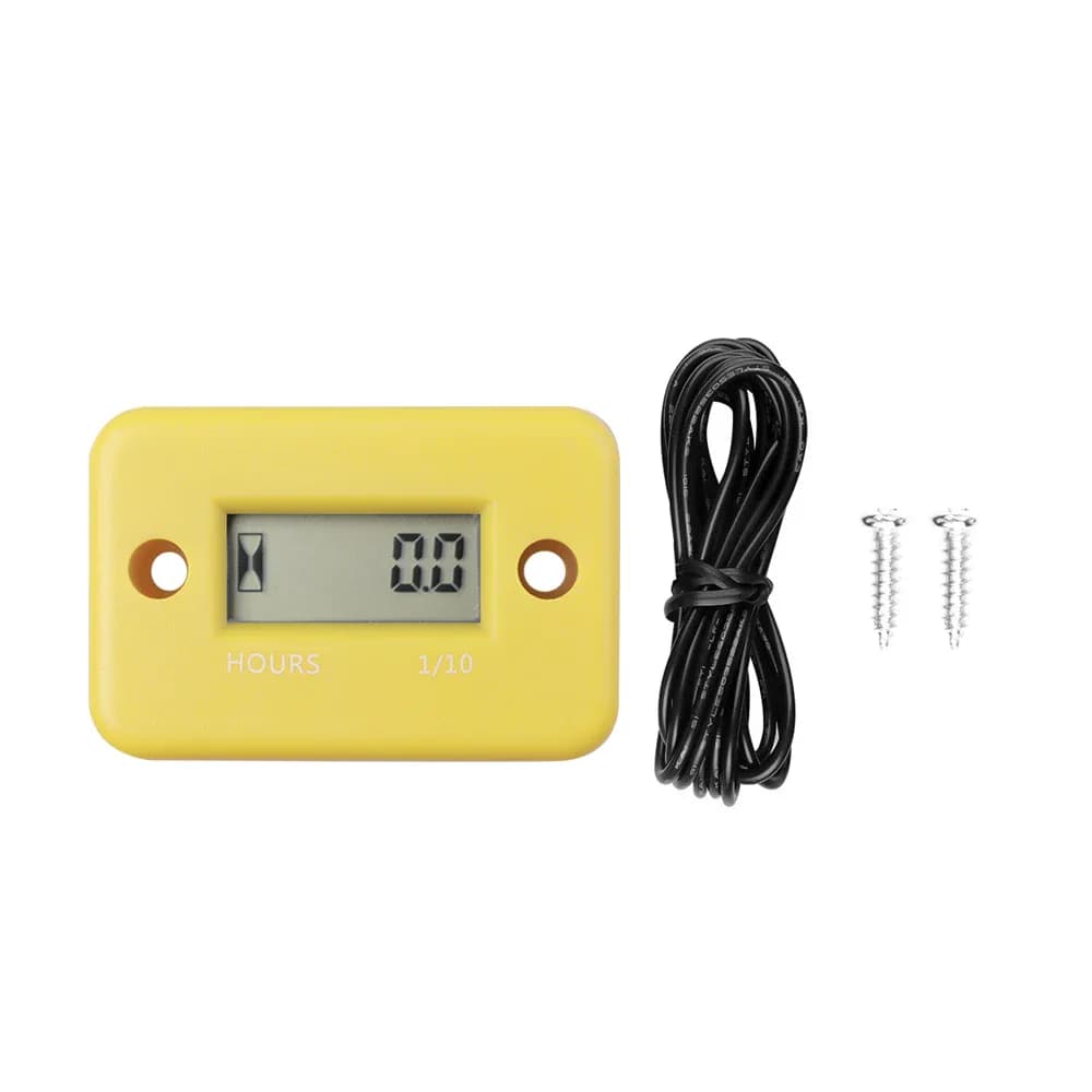Compteur de moteur numérique portable pour moto, tachymètre — Jaune