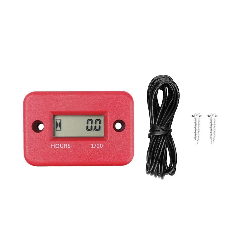Compteur de moteur numérique portable pour moto, tachymètre — Rouge