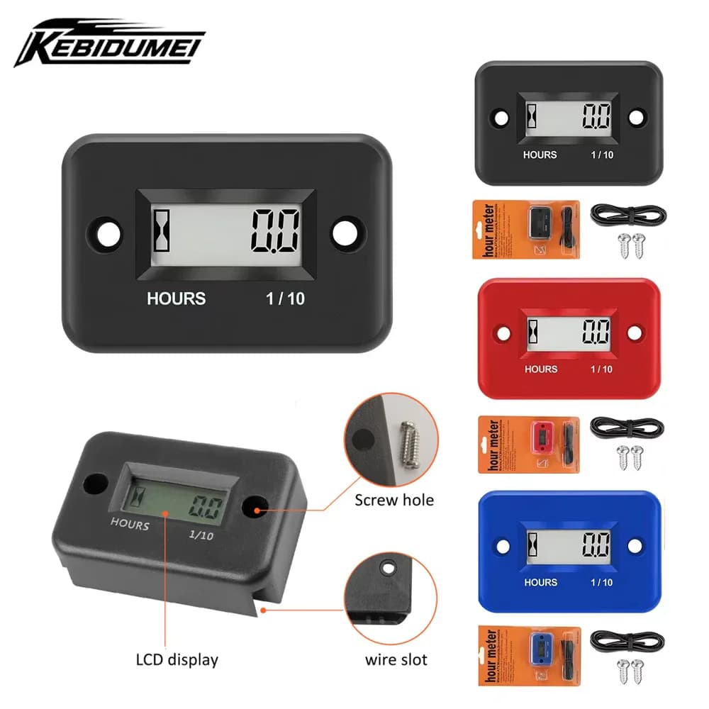 Compteur horaire numérique pour moto à connexion fil de bougie
