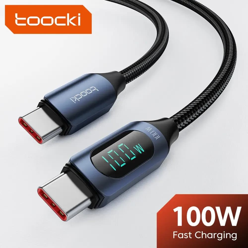 Toocki-Câble de charge rapide de type C vers type C, 100W PD