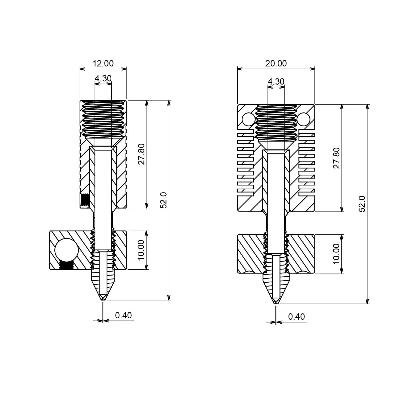 Kit Hotend en métal d'extrudeuse assemblée Hotend pour