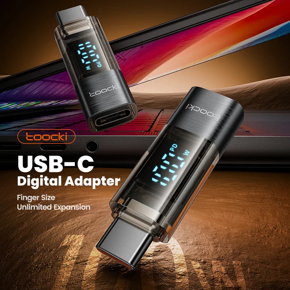 Toocki-Adaptateur USB Type-C à affichage numérique
