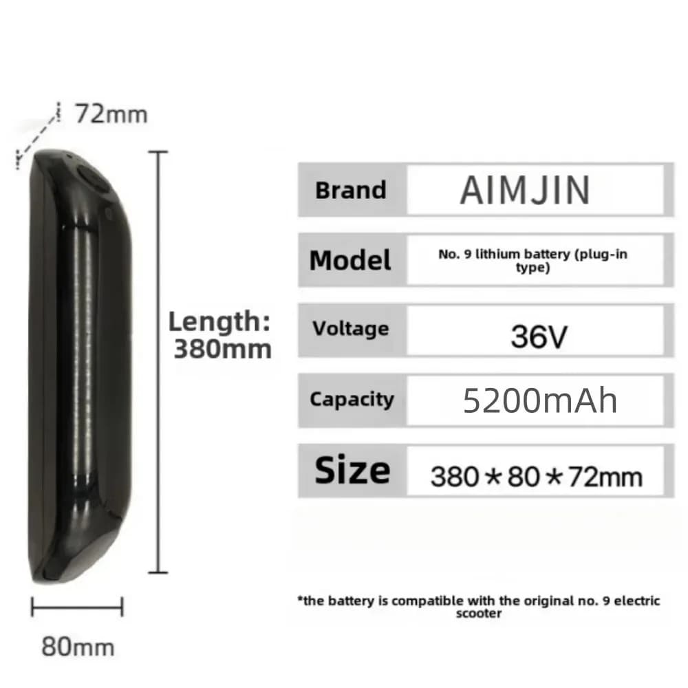 Batterie 36 V 5,2 Ah interne ou externe pour Ninebot ES