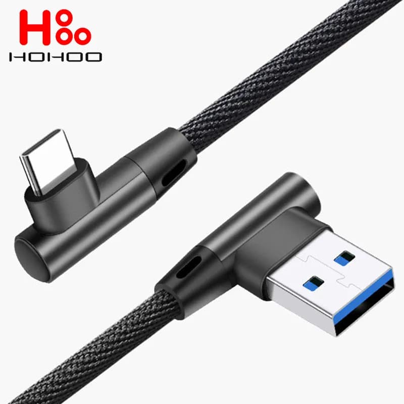90 degrés 5a 45w super charge rapide USB type C câble pour
