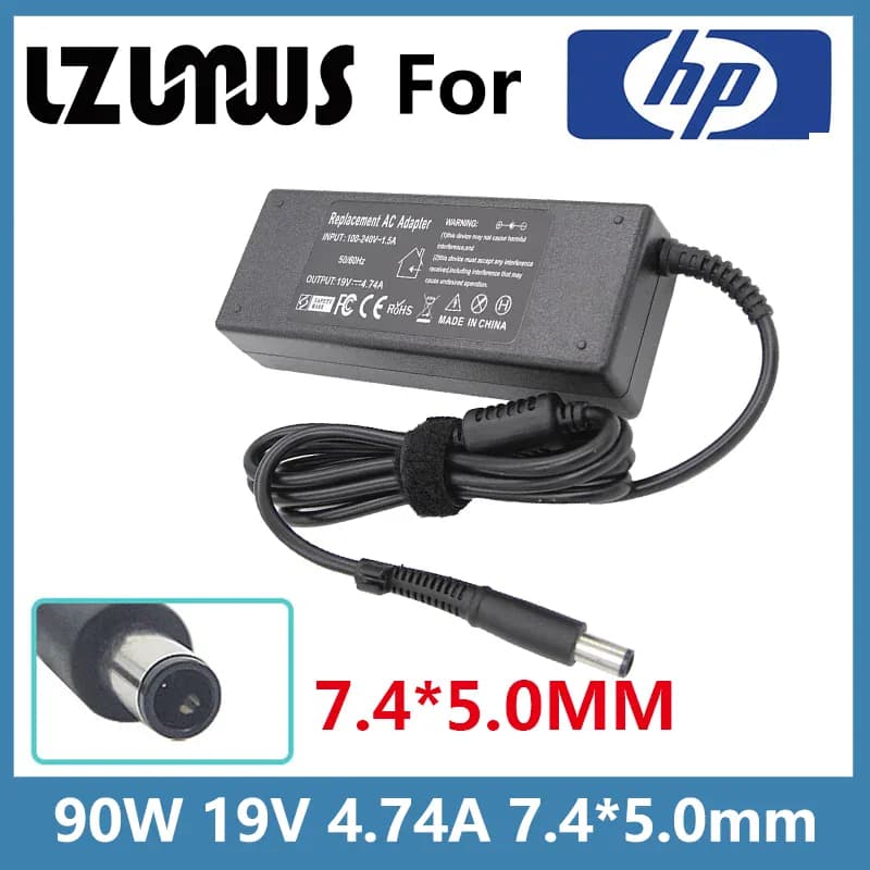 Chargeur 90W 19V 4.74A connecteur 7.4x5.0 mm pour HP