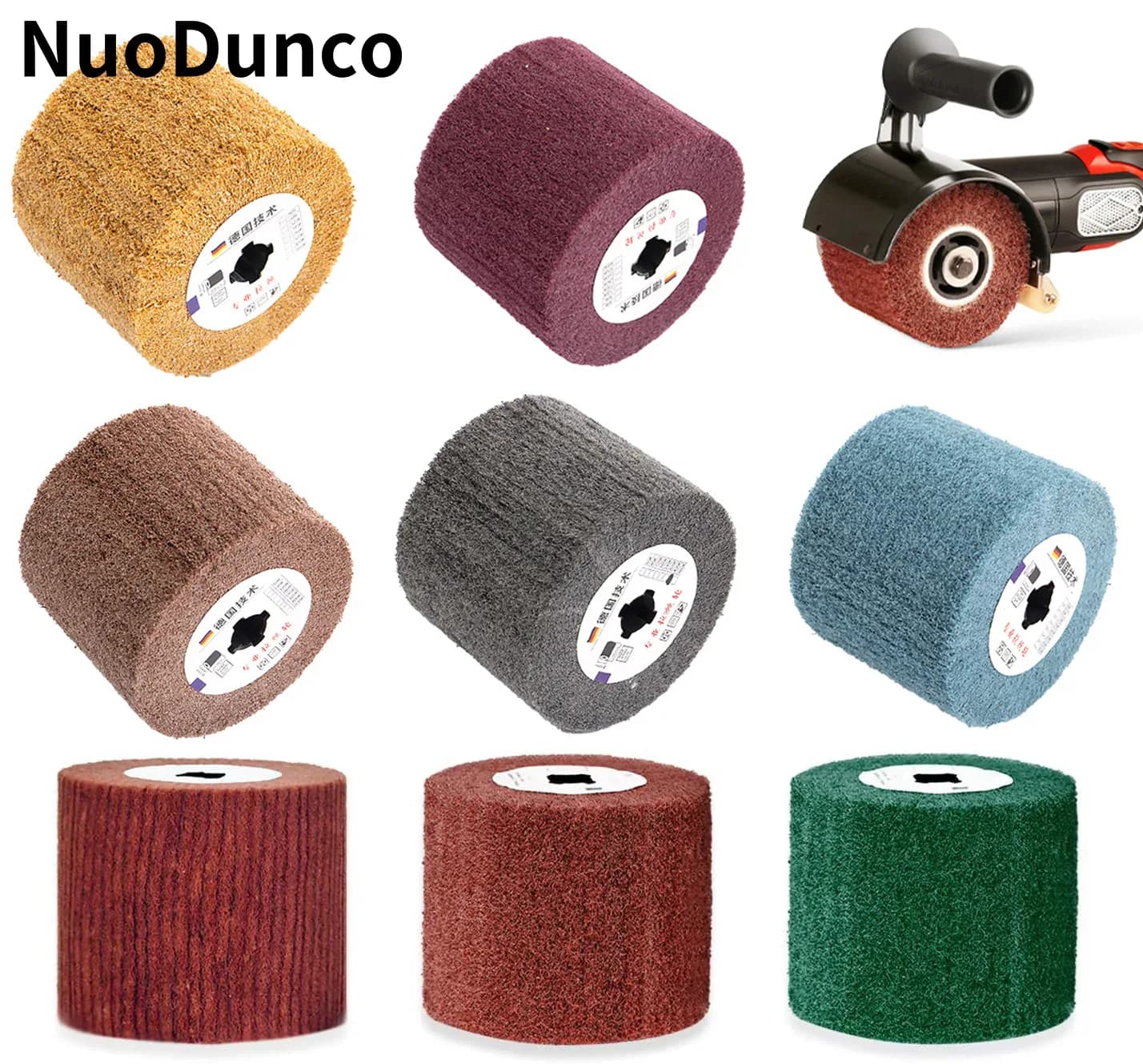 Brosse à lamelles en nylon non tissé pour finition des métaux