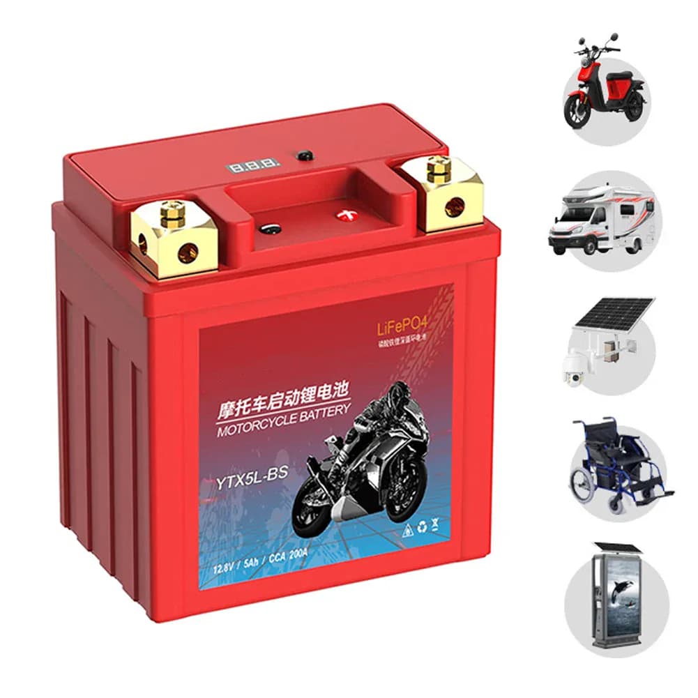 Batterie de moto LiFePO4 démarreur de Scooter 12.8V 5Ah 7Ah