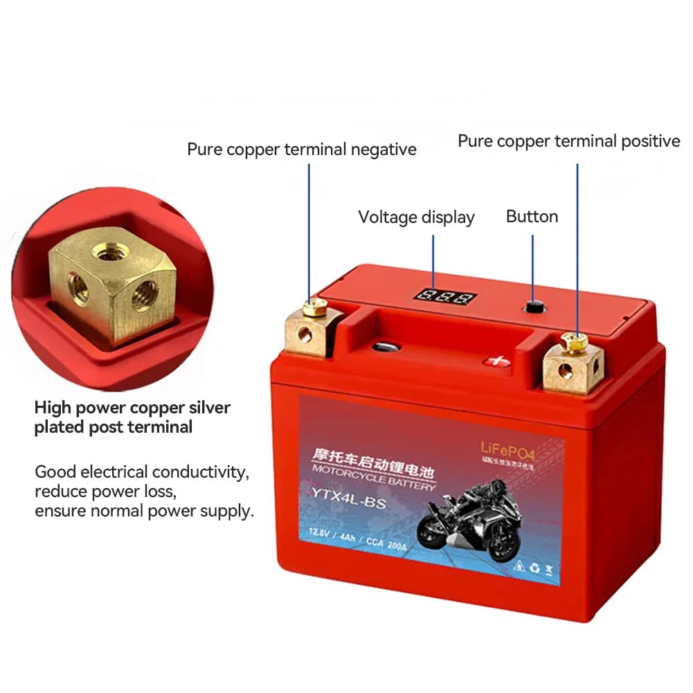 Batterie de moto LiFePO4 démarreur de Scooter 12.8V 5Ah 7Ah