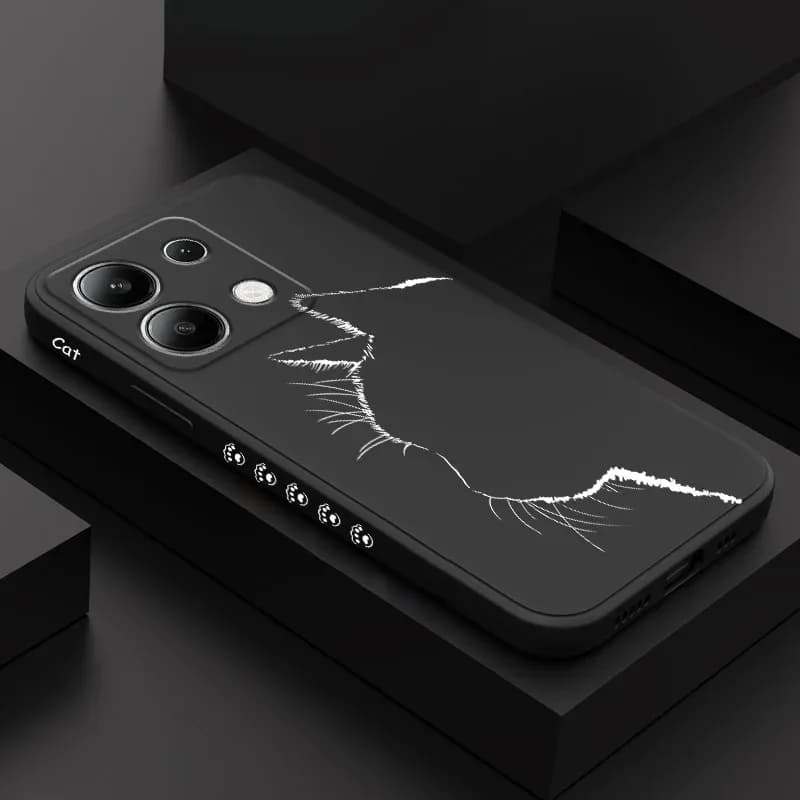 Coque motif chat mignon en silicone pour téléphone
