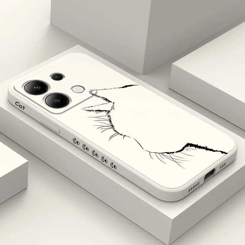 Coque de téléphone en Silicone liquide, joli chat mignon
