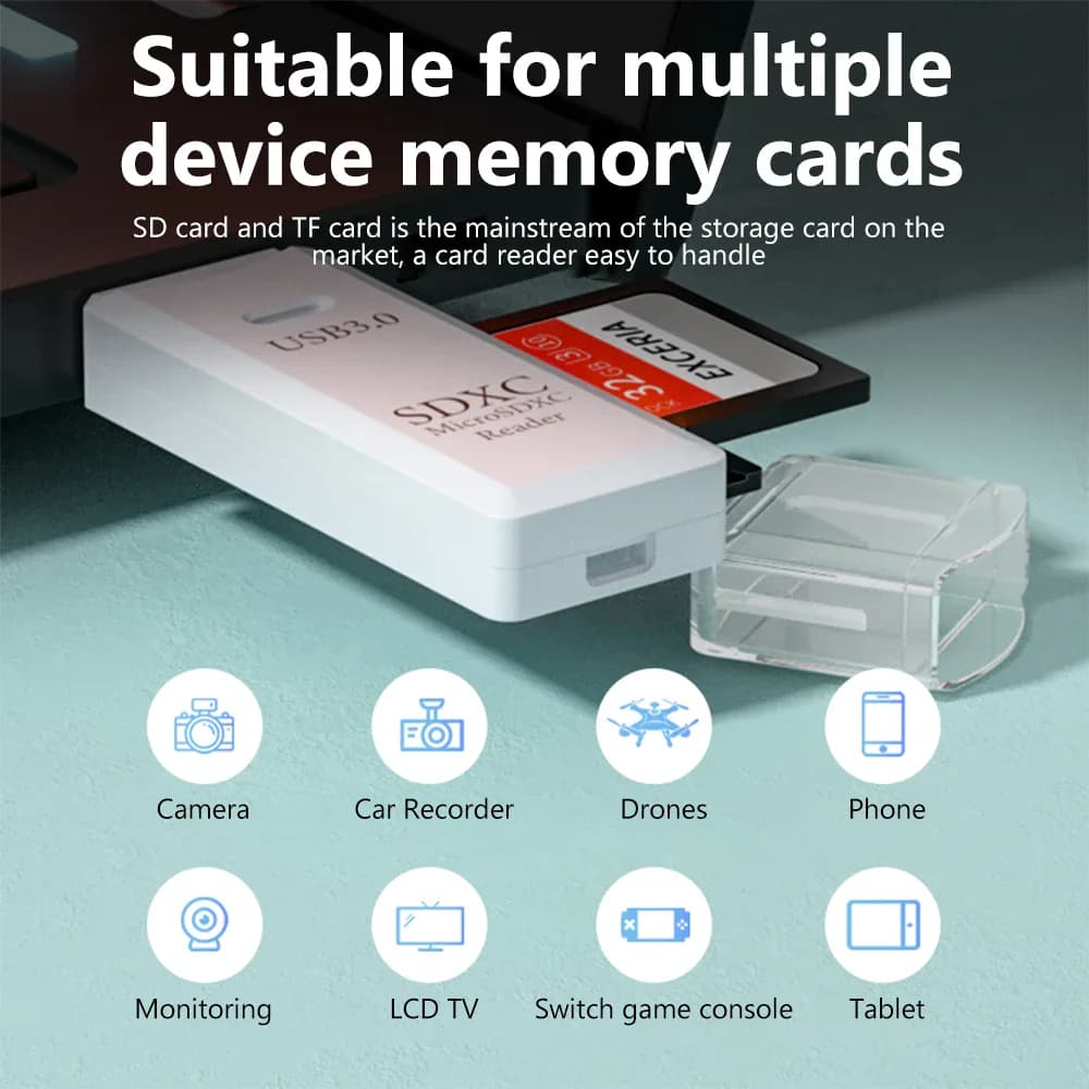 Elough 2 en 1 lecteur de carte SD TF USB 3.0 USB 2.0