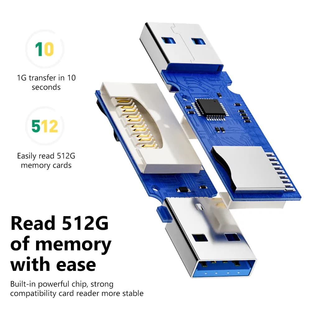 Elough 2 en 1 lecteur de carte SD TF USB 3.0 USB 2.0