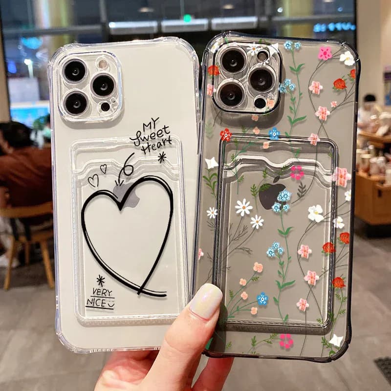 Coque de téléphone avec support de sac et fente pour carte