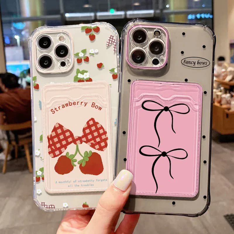Coque de téléphone avec support de sac et fente pour carte