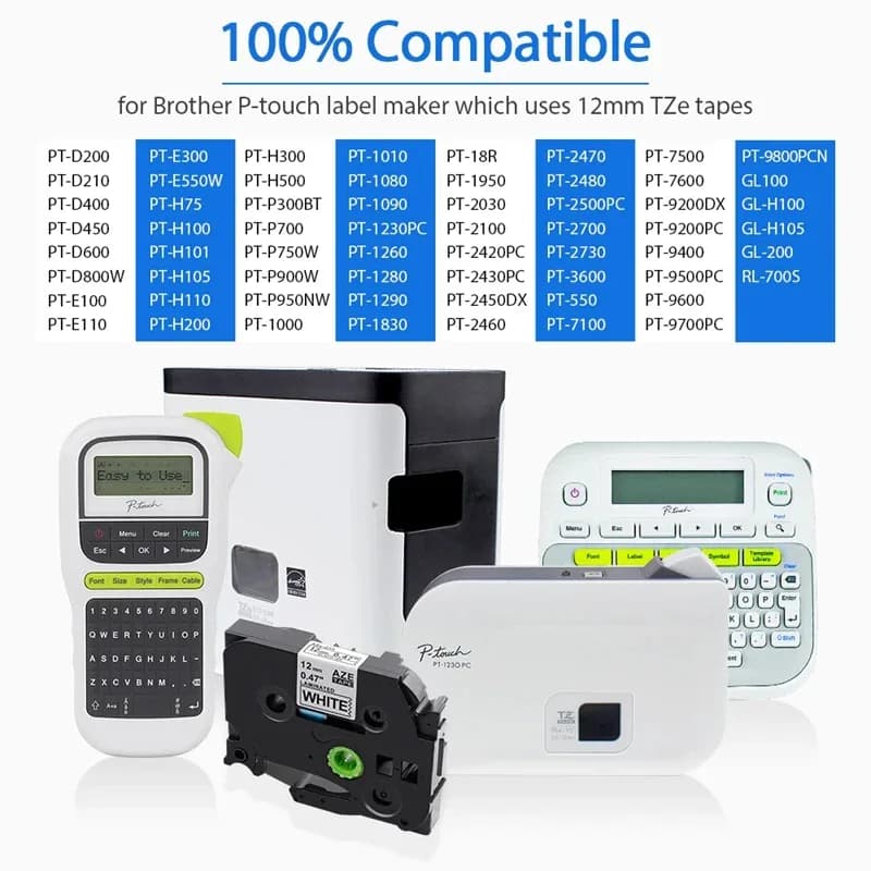Compatible Brother PTouch TZe-211 TZe-221 TZe-231 335 pour